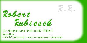 robert rubicsek business card